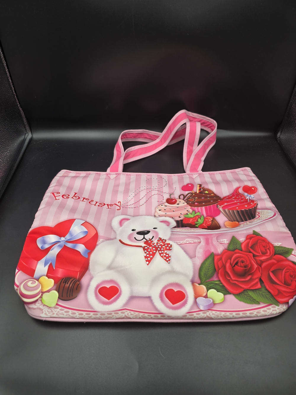 Willabee & Ward Pink Valentine Teddy & Roses / February Tote Bag